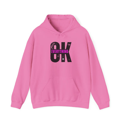 Cozy Pink Hooded Sweatshirt - 'Everything is OK' Unisex