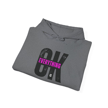 Cozy Pink Hooded Sweatshirt - 'Everything is OK' Unisex