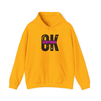 Cozy Pink Hooded Sweatshirt - 'Everything is OK' Unisex